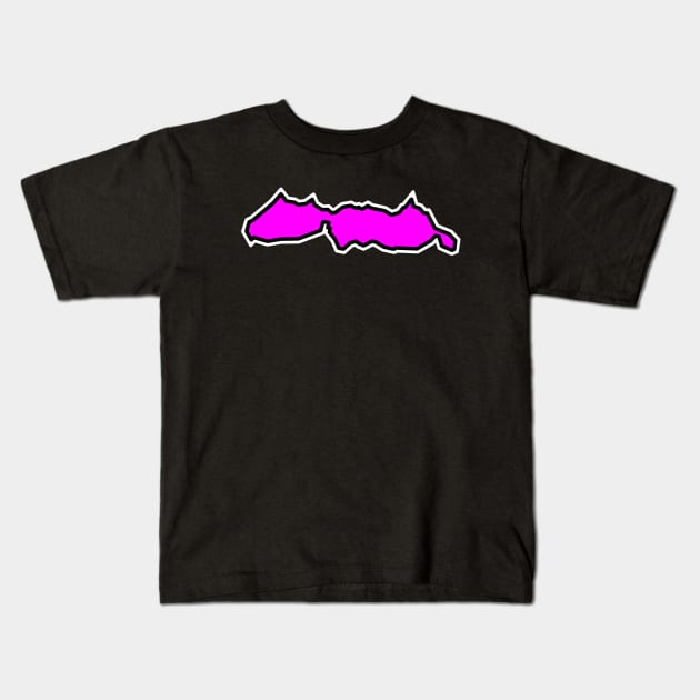 Malcolm Island in a Hot Pink Silhouette - Sointula - Malcom Island Kids T-Shirt by City of Islands